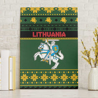 Lithuania Christmas Canvas Wall Art Coat Of Arms Linksmu Kaledu - Wonder Print Shop