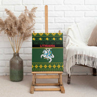 Lithuania Christmas Canvas Wall Art Coat Of Arms Linksmu Kaledu - Wonder Print Shop