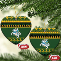 Lithuania Christmas Ceramic Ornament Coat Of Arms Linksmu Kaledu - Wonder Print Shop