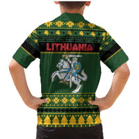 Lithuania Christmas Family Matching Mermaid Dress and Hawaiian Shirt Coat Of Arms Linksmu Kaledu - Wonder Print Shop
