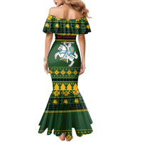 Lithuania Christmas Family Matching Mermaid Dress and Hawaiian Shirt Coat Of Arms Linksmu Kaledu - Wonder Print Shop