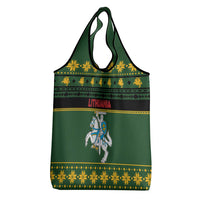 Lithuania Christmas Grocery Bag Coat Of Arms Linksmu Kaledu - Wonder Print Shop