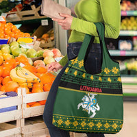 Lithuania Christmas Grocery Bag Coat Of Arms Linksmu Kaledu - Wonder Print Shop