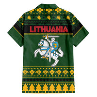 Lithuania Christmas Hawaiian Shirt Coat Of Arms Linksmu Kaledu - Wonder Print Shop