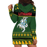 Lithuania Christmas Hoodie Dress Coat Of Arms Linksmu Kaledu - Wonder Print Shop