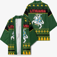 Lithuania Christmas Kimono Coat Of Arms Linksmu Kaledu - Wonder Print Shop