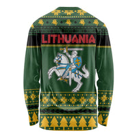 Lithuania Christmas Long Sleeve Shirt Coat Of Arms Linksmu Kaledu - Wonder Print Shop
