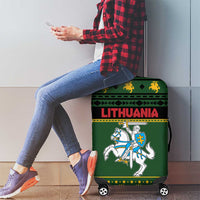 Lithuania Christmas Luggage Cover Coat Of Arms Linksmu Kaledu - Wonder Print Shop