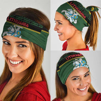 Lithuania Christmas Neck Gaiter Coat Of Arms Linksmu Kaledu - Wonder Print Shop