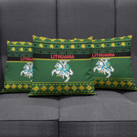 Lithuania Christmas Pillow Cover Coat Of Arms Linksmu Kaledu - Wonder Print Shop