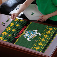 Lithuania Christmas Puzzle Coat Of Arms Linksmu Kaledu - Wonder Print Shop