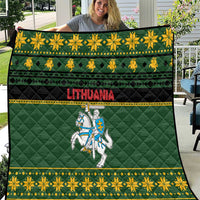 Lithuania Christmas Quilt Coat Of Arms Linksmu Kaledu - Wonder Print Shop