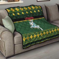 Lithuania Christmas Quilt Coat Of Arms Linksmu Kaledu - Wonder Print Shop