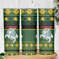 Lithuania Christmas Skinny Tumbler Coat Of Arms Linksmu Kaledu - Wonder Print Shop