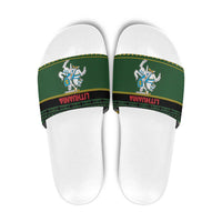Lithuania Christmas Slide Sandals Coat Of Arms Linksmu Kaledu - Wonder Print Shop