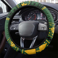 Lithuania Christmas Steering Wheel Cover Coat Of Arms Linksmu Kaledu - Wonder Print Shop