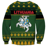 Lithuania Christmas Sweatshirt Coat Of Arms Linksmu Kaledu - Wonder Print Shop