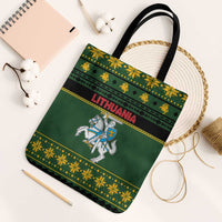 Lithuania Christmas Tote Bag Coat Of Arms Linksmu Kaledu - Wonder Print Shop