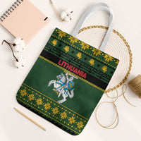 Lithuania Christmas Tote Bag Coat Of Arms Linksmu Kaledu - Wonder Print Shop