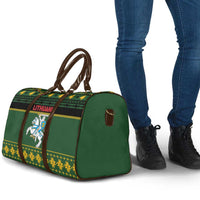 Lithuania Christmas Travel Bag Coat Of Arms Linksmu Kaledu - Wonder Print Shop