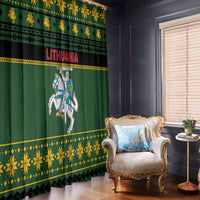 Lithuania Christmas Window Curtain Coat Of Arms Linksmu Kaledu - Wonder Print Shop