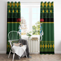 Lithuania Christmas Window Curtain Coat Of Arms Linksmu Kaledu - Wonder Print Shop