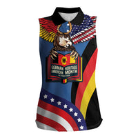 German American Heritage Month Women Sleeveless Polo Shirt German Roots American Wings
