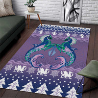 Carmarthenshire Wales Christmas Area Rug Heraldic Sea-Horse Celtic Design - Wonder Print Shop