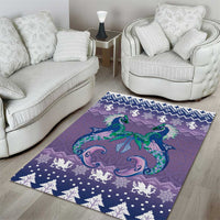 Carmarthenshire Wales Christmas Area Rug Heraldic Sea-Horse Celtic Design - Wonder Print Shop