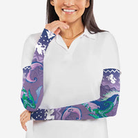 Carmarthenshire Wales Christmas Arm Sleeves Heraldic Sea-Horse Celtic Design - Wonder Print Shop