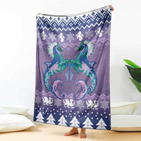 Carmarthenshire Wales Christmas Blanket Heraldic Sea-Horse Celtic Design - Wonder Print Shop