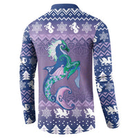 Carmarthenshire Wales Christmas Button Sweatshirt Heraldic Sea-Horse Celtic Design - Wonder Print Shop