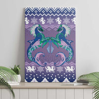 Carmarthenshire Wales Christmas Canvas Wall Art Heraldic Sea-Horse Celtic Design - Wonder Print Shop