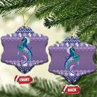 Carmarthenshire Wales Christmas Ceramic Ornament Heraldic Sea-Horse Celtic Design - Wonder Print Shop