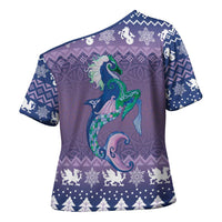Carmarthenshire Wales Christmas Cross Shoulder Shirt Heraldic Sea-Horse Celtic Design - Wonder Print Shop
