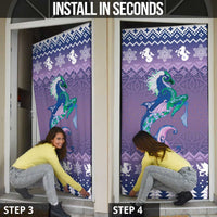 Carmarthenshire Wales Christmas Door Cover Heraldic Sea-Horse Celtic Design - Wonder Print Shop