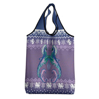 Carmarthenshire Wales Christmas Grocery Bag Heraldic Sea-Horse Celtic Design - Wonder Print Shop