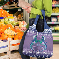 Carmarthenshire Wales Christmas Grocery Bag Heraldic Sea-Horse Celtic Design - Wonder Print Shop