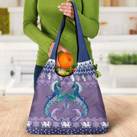 Carmarthenshire Wales Christmas Grocery Bag Heraldic Sea-Horse Celtic Design - Wonder Print Shop