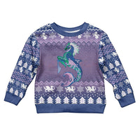 Carmarthenshire Wales Christmas Kid Ugly Christmas Sweater Heraldic Sea-Horse Celtic Design - Wonder Print Shop