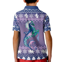 Carmarthenshire Wales Christmas Kid Polo Shirt Heraldic Sea-Horse Celtic Design - Wonder Print Shop