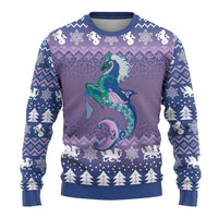 Carmarthenshire Wales Christmas Ugly Christmas Sweater Heraldic Sea-Horse Celtic Design - Wonder Print Shop