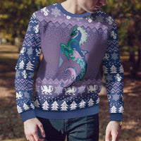Carmarthenshire Wales Christmas Ugly Christmas Sweater Heraldic Sea-Horse Celtic Design - Wonder Print Shop