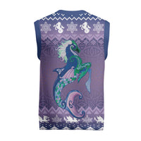 Carmarthenshire Wales Christmas Knitted V-Neck Vest Heraldic Sea-Horse Celtic Design - Wonder Print Shop