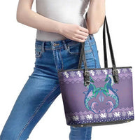 Carmarthenshire Wales Christmas Leather Tote Bag Heraldic Sea-Horse Celtic Design - Wonder Print Shop
