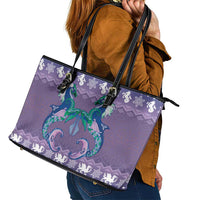 Carmarthenshire Wales Christmas Leather Tote Bag Heraldic Sea-Horse Celtic Design - Wonder Print Shop