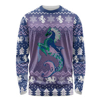 Carmarthenshire Wales Christmas Long Sleeve Shirt Heraldic Sea-Horse Celtic Design - Wonder Print Shop