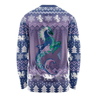 Carmarthenshire Wales Christmas Long Sleeve Shirt Heraldic Sea-Horse Celtic Design - Wonder Print Shop