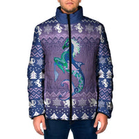 Carmarthenshire Wales Christmas Padded Jacket Heraldic Sea-Horse Celtic Design - Wonder Print Shop