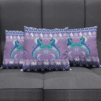 Carmarthenshire Wales Christmas Pillow Cover Heraldic Sea-Horse Celtic Design - Wonder Print Shop